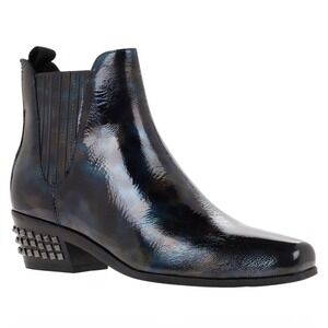 Donald Pliner Iridescent Milann Western Patent Leather Studded Boots 8.5M